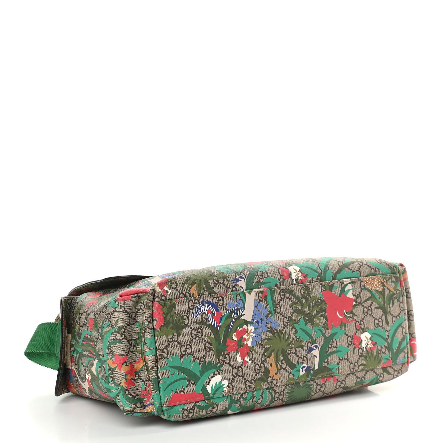 GG Supreme Monogram Jungle Diaper Bag Green