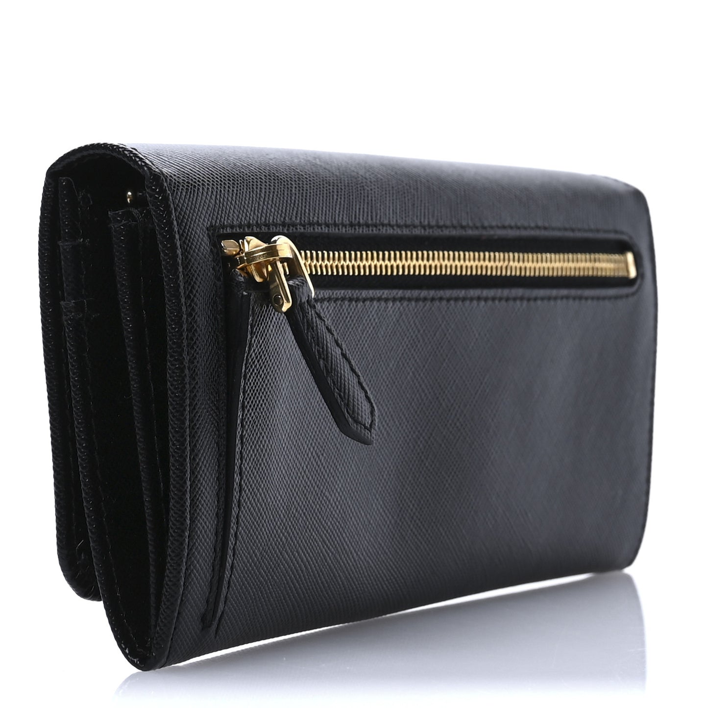 Saffiano Fiocco Bow Continental Wallet Black