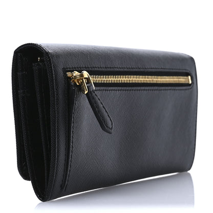 Prada Saffiano Fiocco Bow Continental Wallet Black 3 of 7