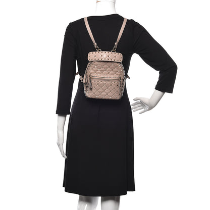 Valentino Garavani Nappa Quilted Mini Rockstud Spike Backpack Poudre 2 of 9