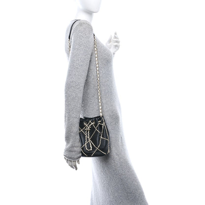 Chanel Lambskin Entwined Chain Bucket Bag Black 2 of 10