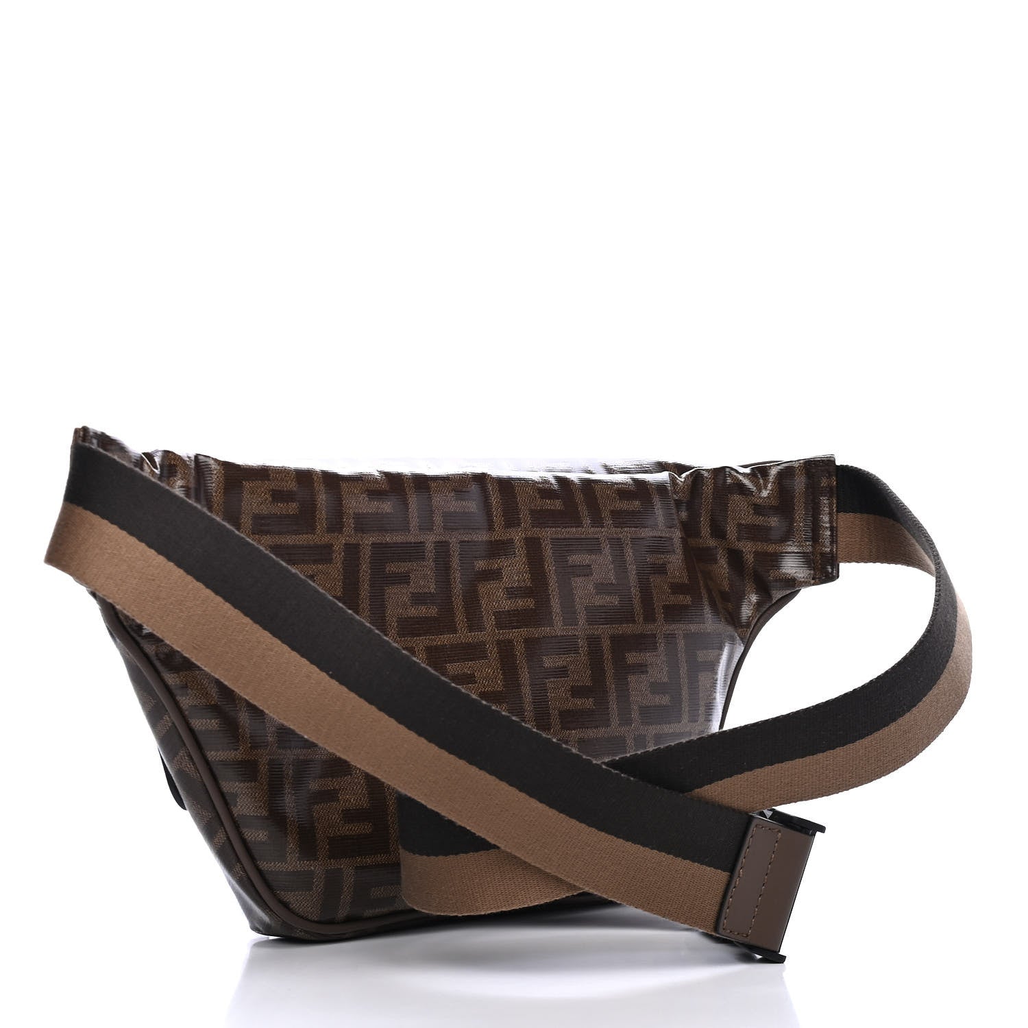 Fendi X FILA Glazed Fabric Vitello Century FF 1974 Mania Belt Bag Mogano Panna Blueberry 2 of 4