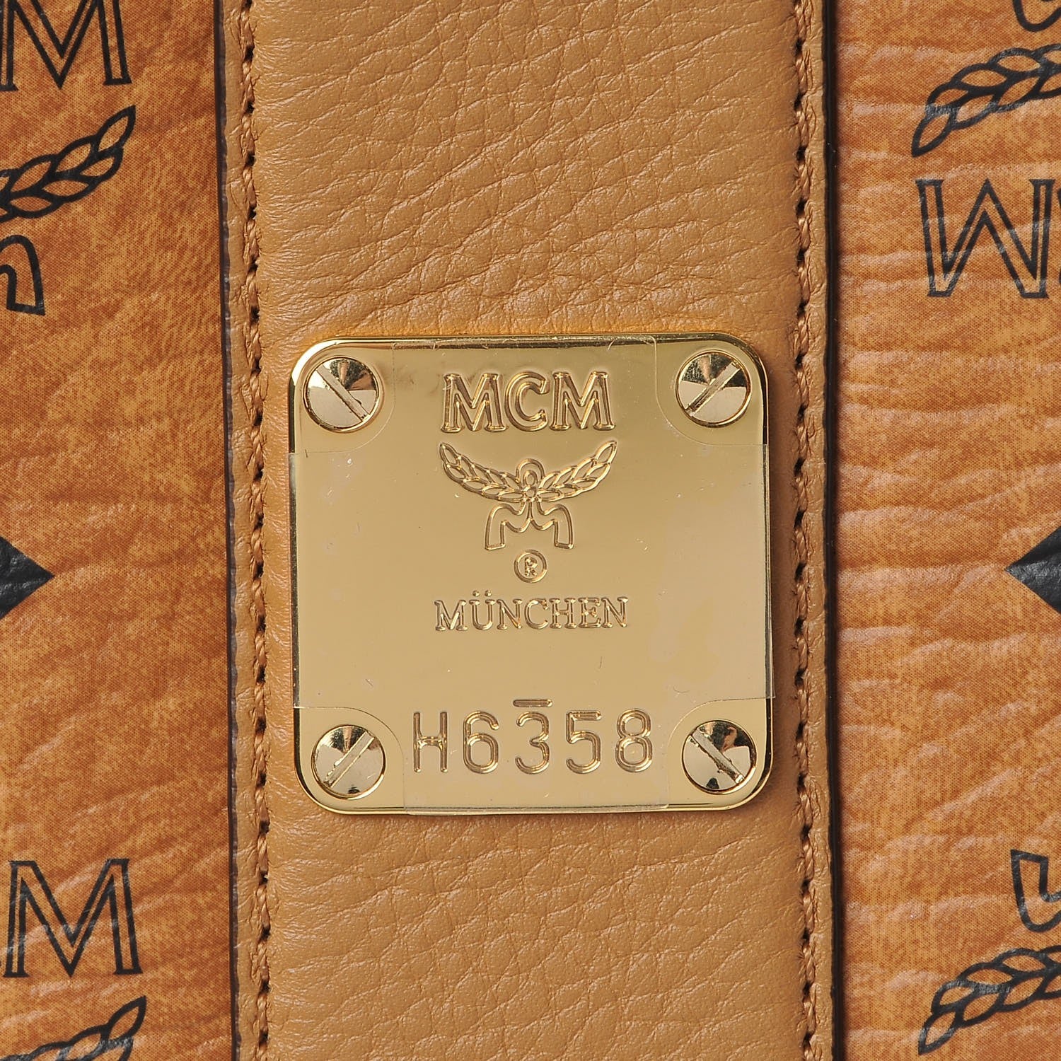 MCM Visetos Medium Liz Reversible Shopper Tote Cognac 9 of 12