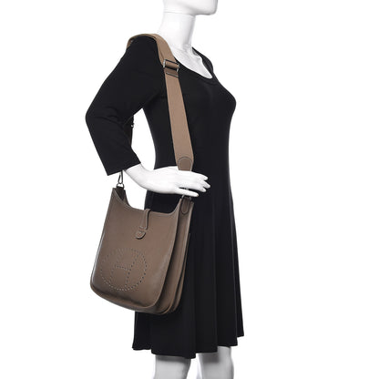 Hermes Taurillon Clemence Evelyne III PM Etoupe 2 of 14