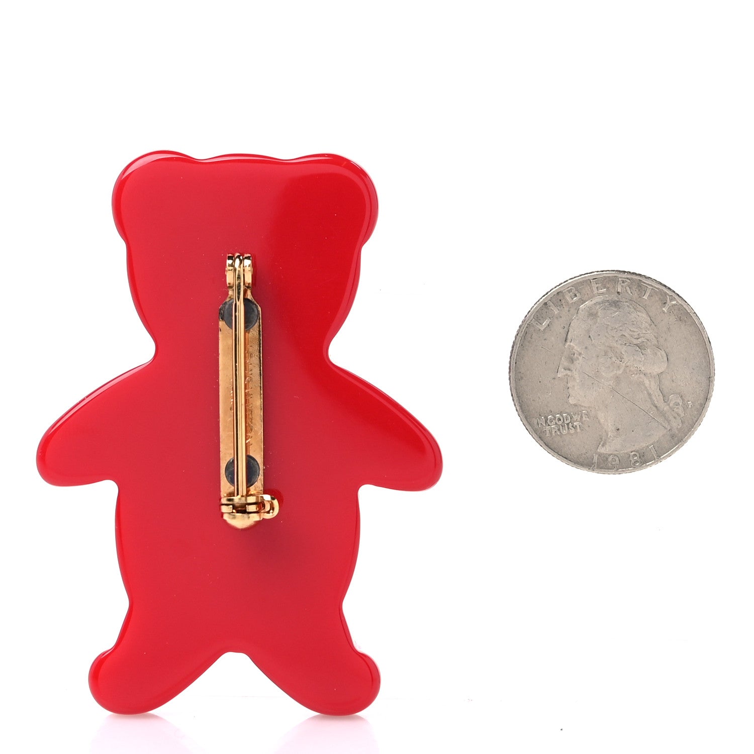 Louis Vuitton Monogram Teddy Bear Nonours Pin Brooch 2 of 3