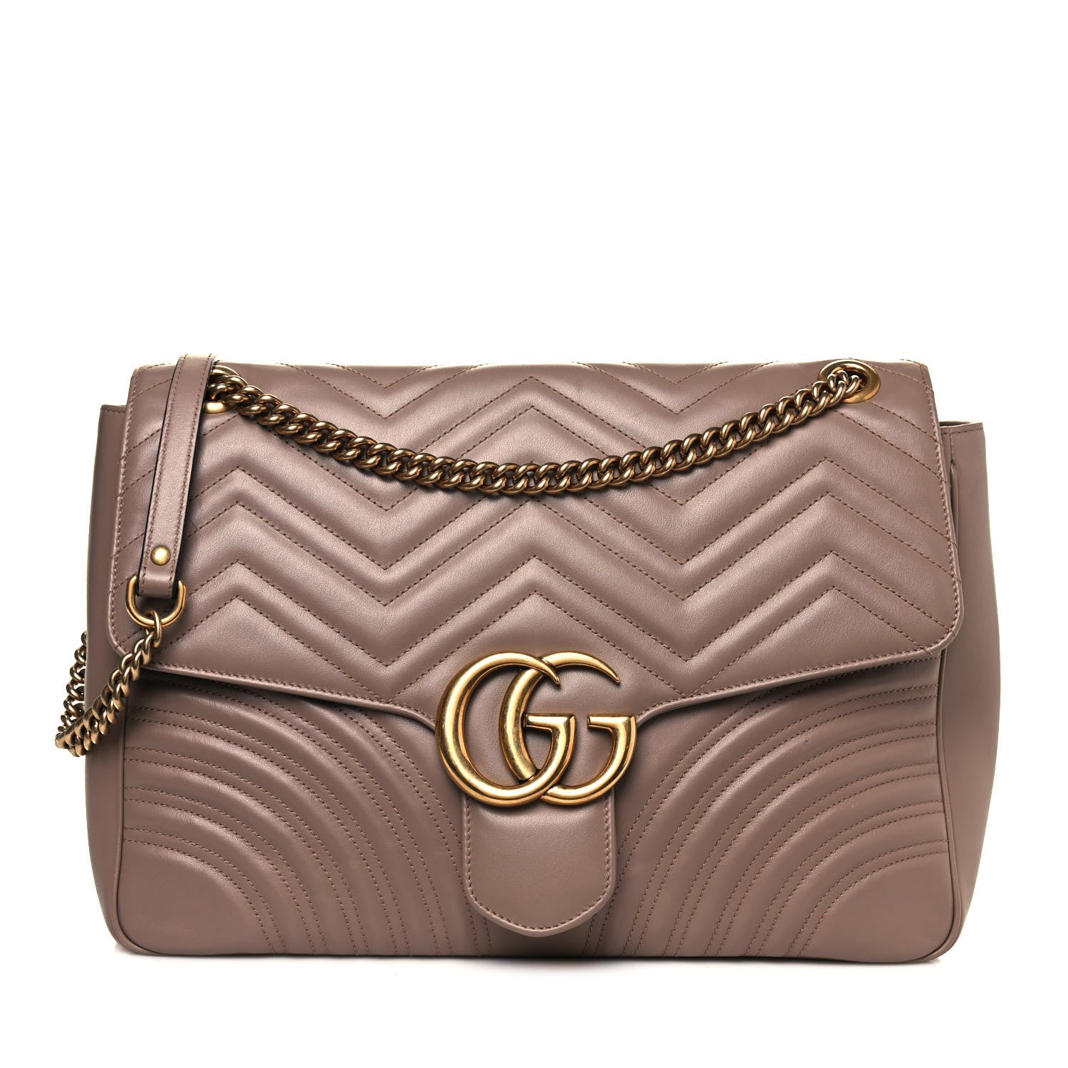 Gucci Calfskin Matelasse Large GG Marmont Shoulder Bag Porcelain Rose 1 of 19