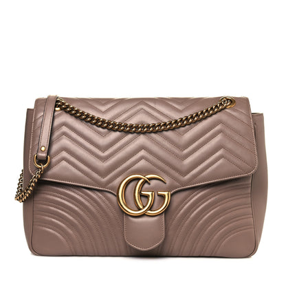 Gucci Calfskin Matelasse Large GG Marmont Shoulder Bag Porcelain Rose 1 of 19