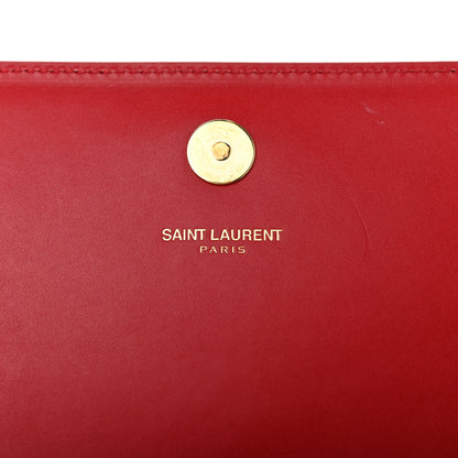 Saint Laurent Calfskin Classic Monogram Cassandre Clutch Rouge Orient 11 of 28