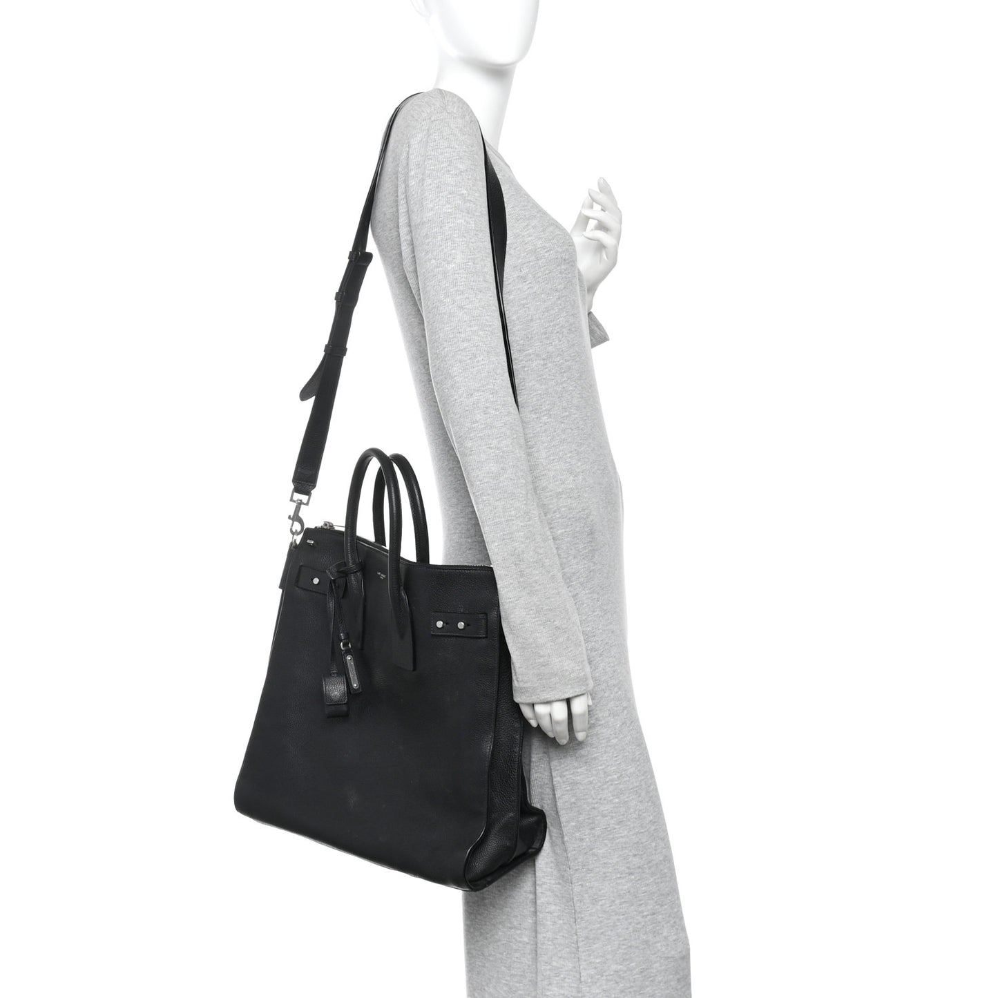 Grained Calfskin Sac De Jour Souple North South Tote Black