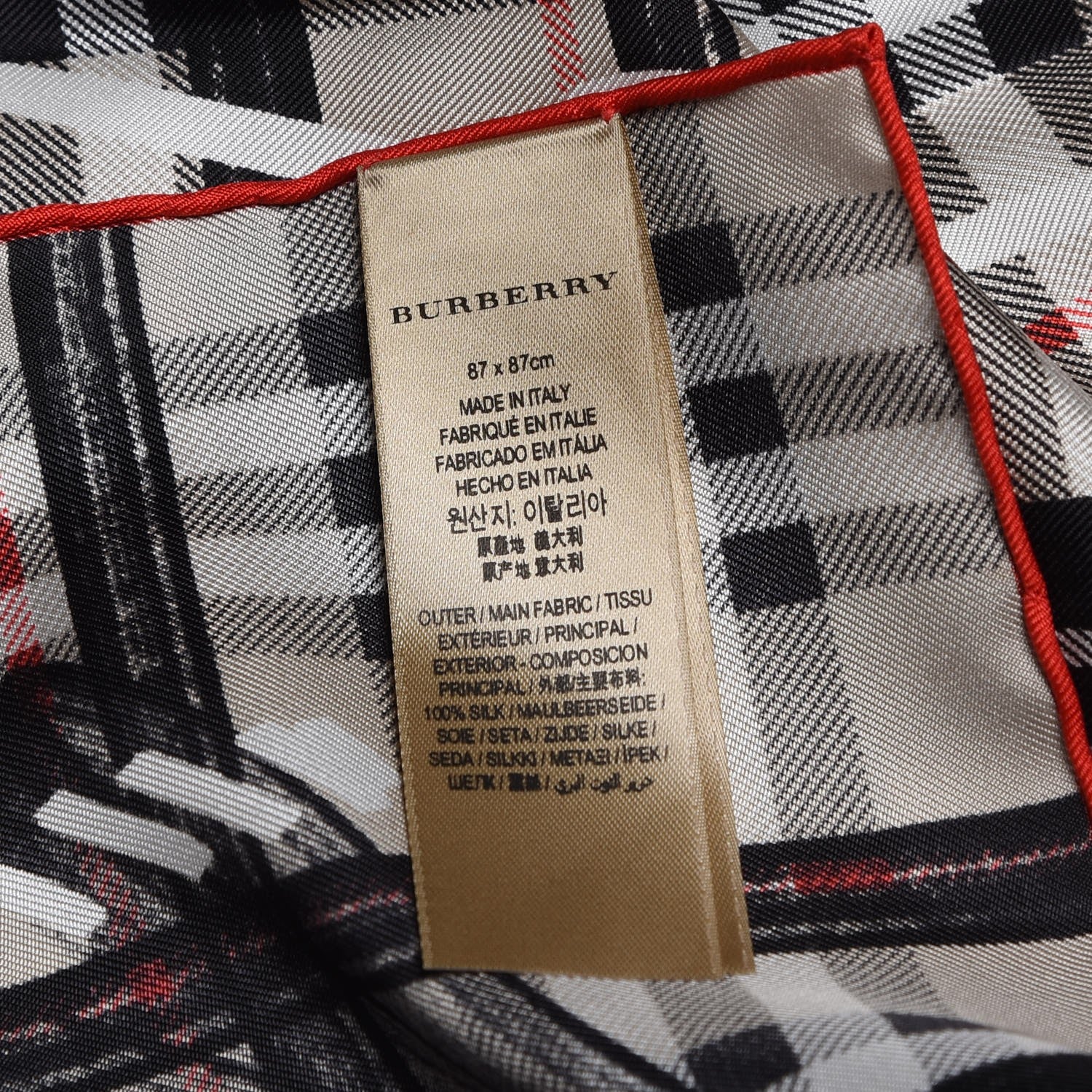 Burberry Silk Vintage Check Scribble Print Scarf Stone 4 of 4