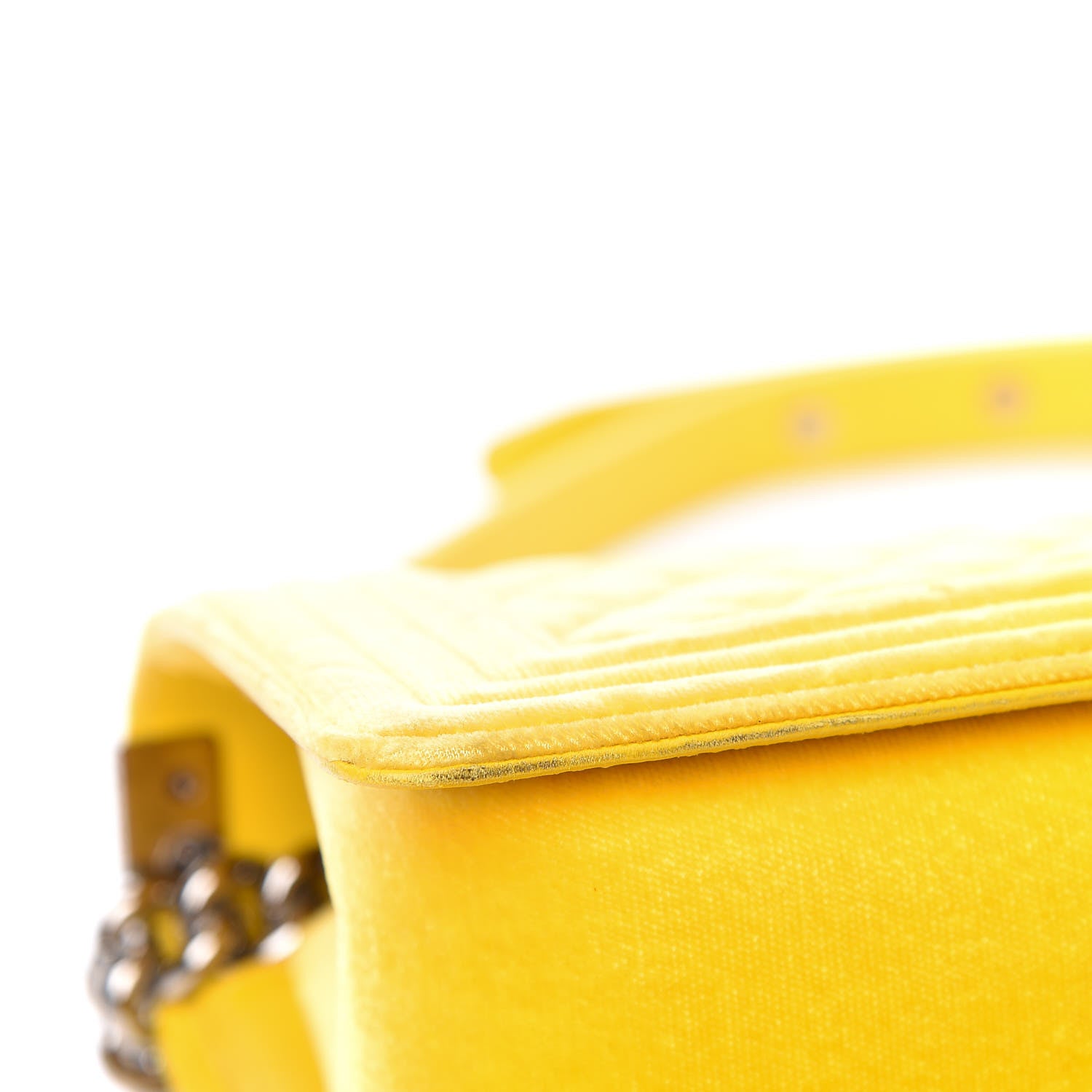 Chanel Velvet Quilted Medium Boy Flap Yellow 12 of 19
