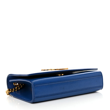 Saint Laurent Grain De Poudre Small Classic Monogram Kate Satchel Royal Blue 4 of 16