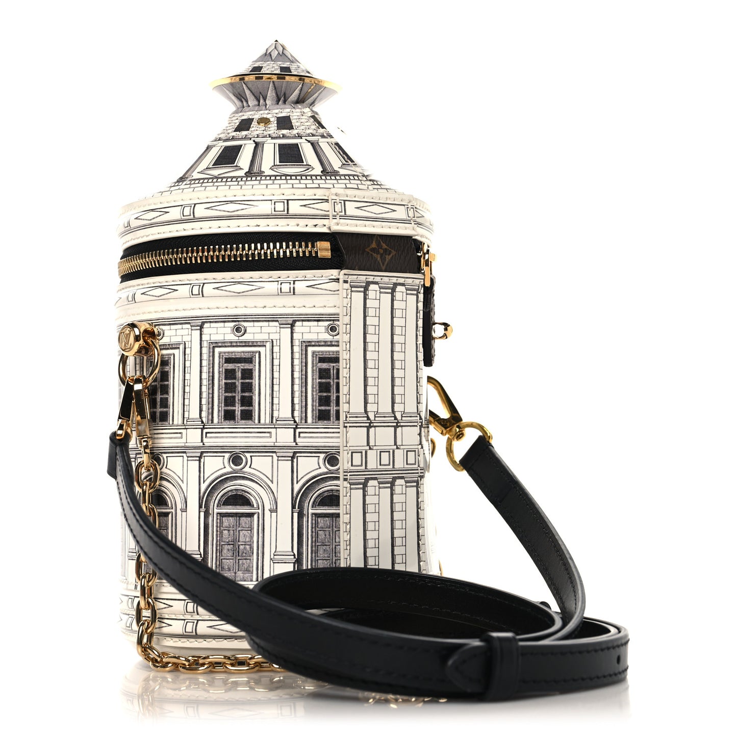 X FORNASETTI Calfskin Architettura Cannes Black White