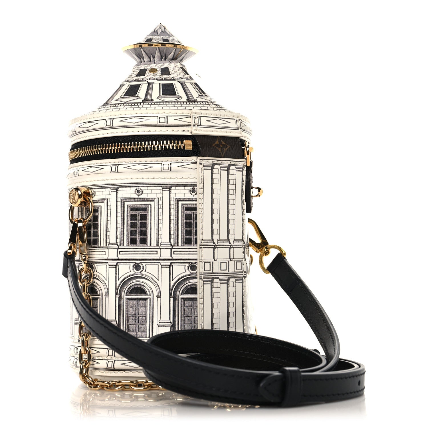 Louis Vuitton X FORNASETTI Calfskin Architettura Cannes Black White 3 of 10
