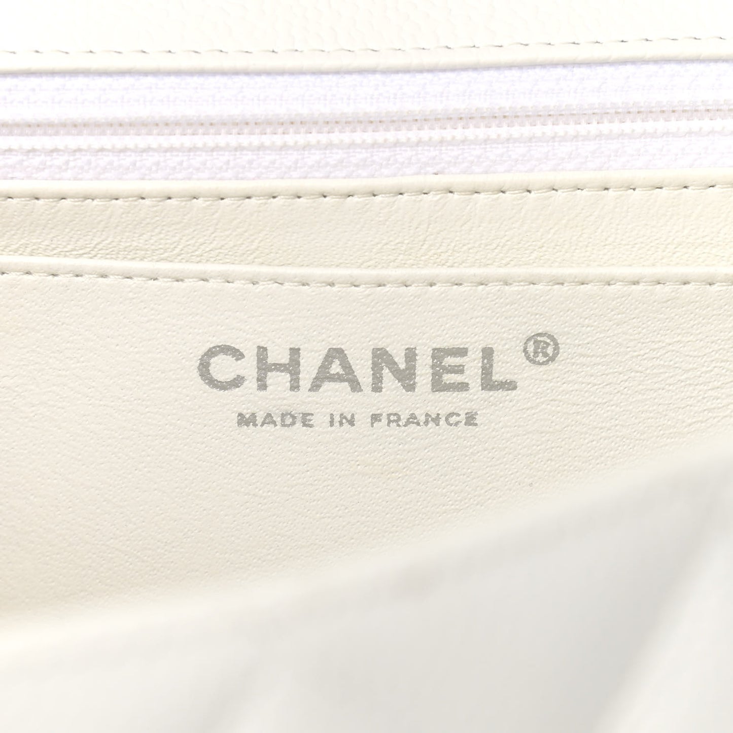 Caviar Quilted Jumbo Single Flap White