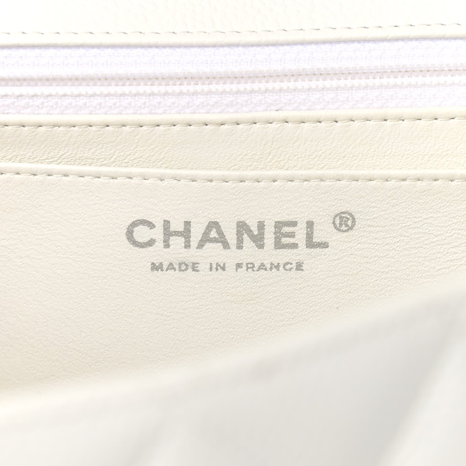 Chanel Caviar Quilted Jumbo Single Flap White 6 of 16