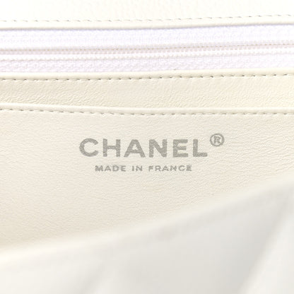 Chanel Caviar Quilted Jumbo Single Flap White 6 of 16