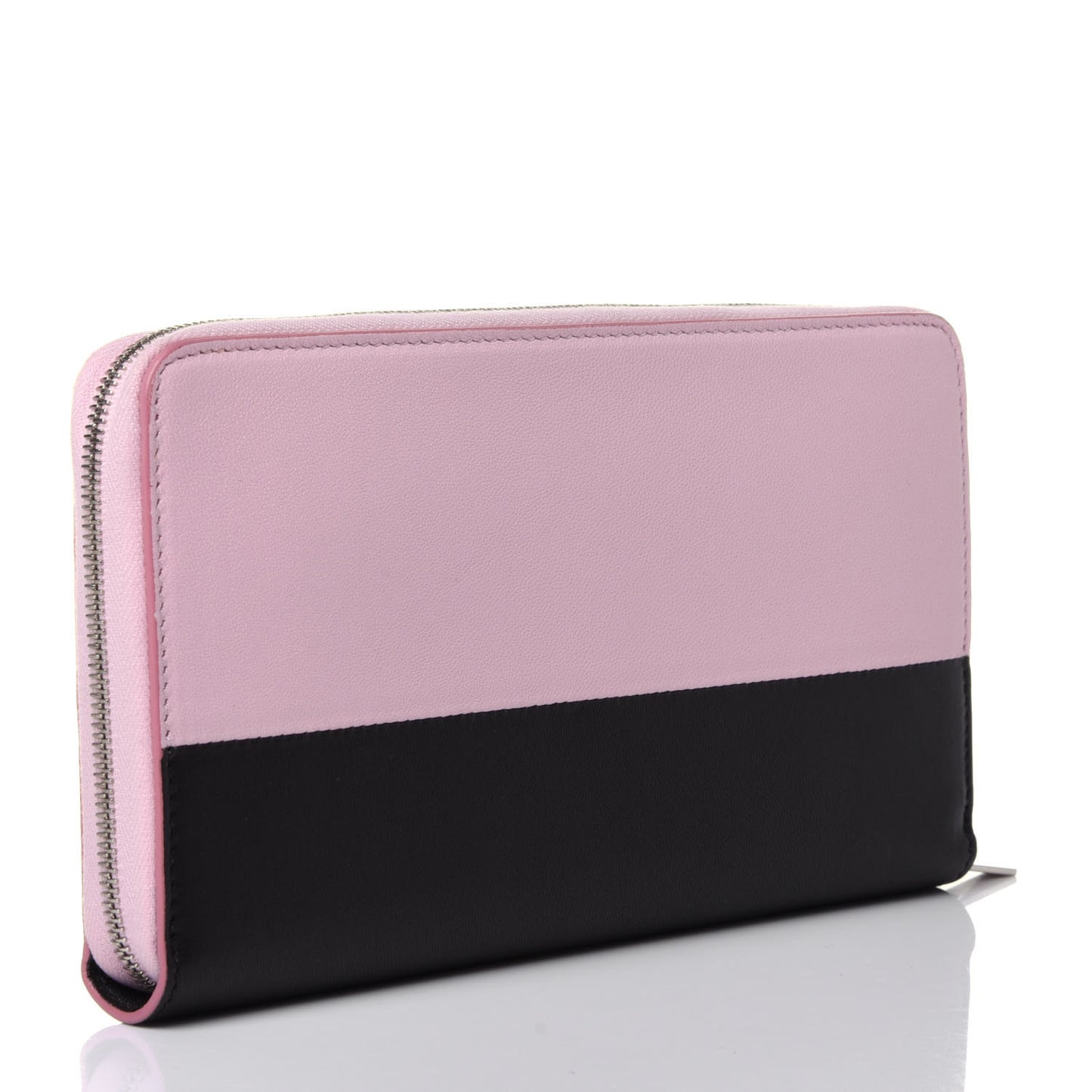 Lambskin Large Zip Around Multifunction Wallet Antique Rose Black