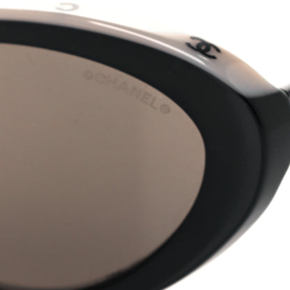 Chanel Acetate Oval Sunglasses 5416 Black Beige 7 of 8