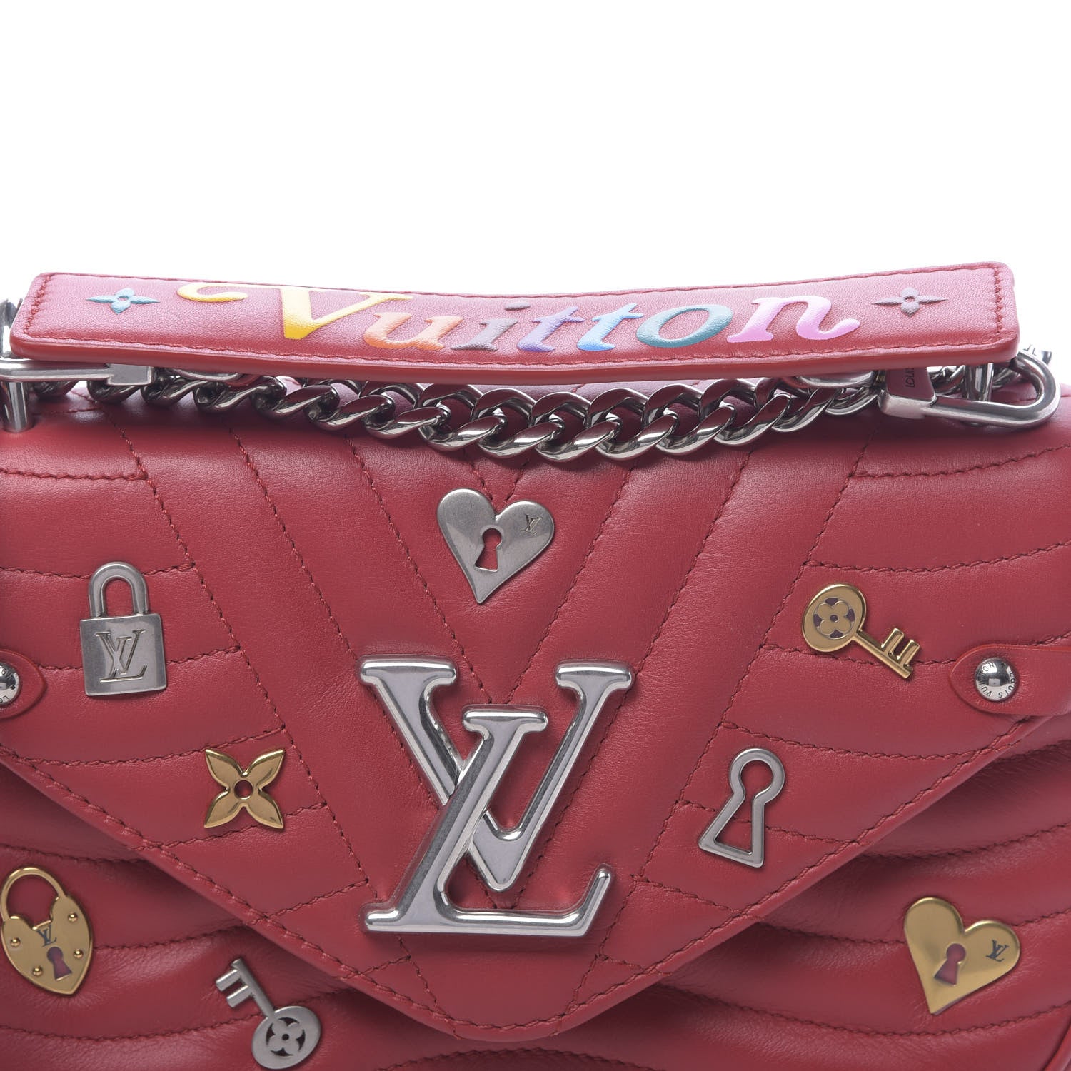 Louis Vuitton Calfskin Love Lock New Wave Chain PM Red 9 of 10
