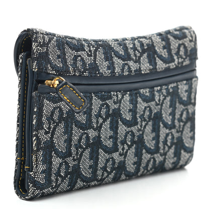 Christian Dior Oblique Saddle Large Zipped Wallet Blue 3 of 7