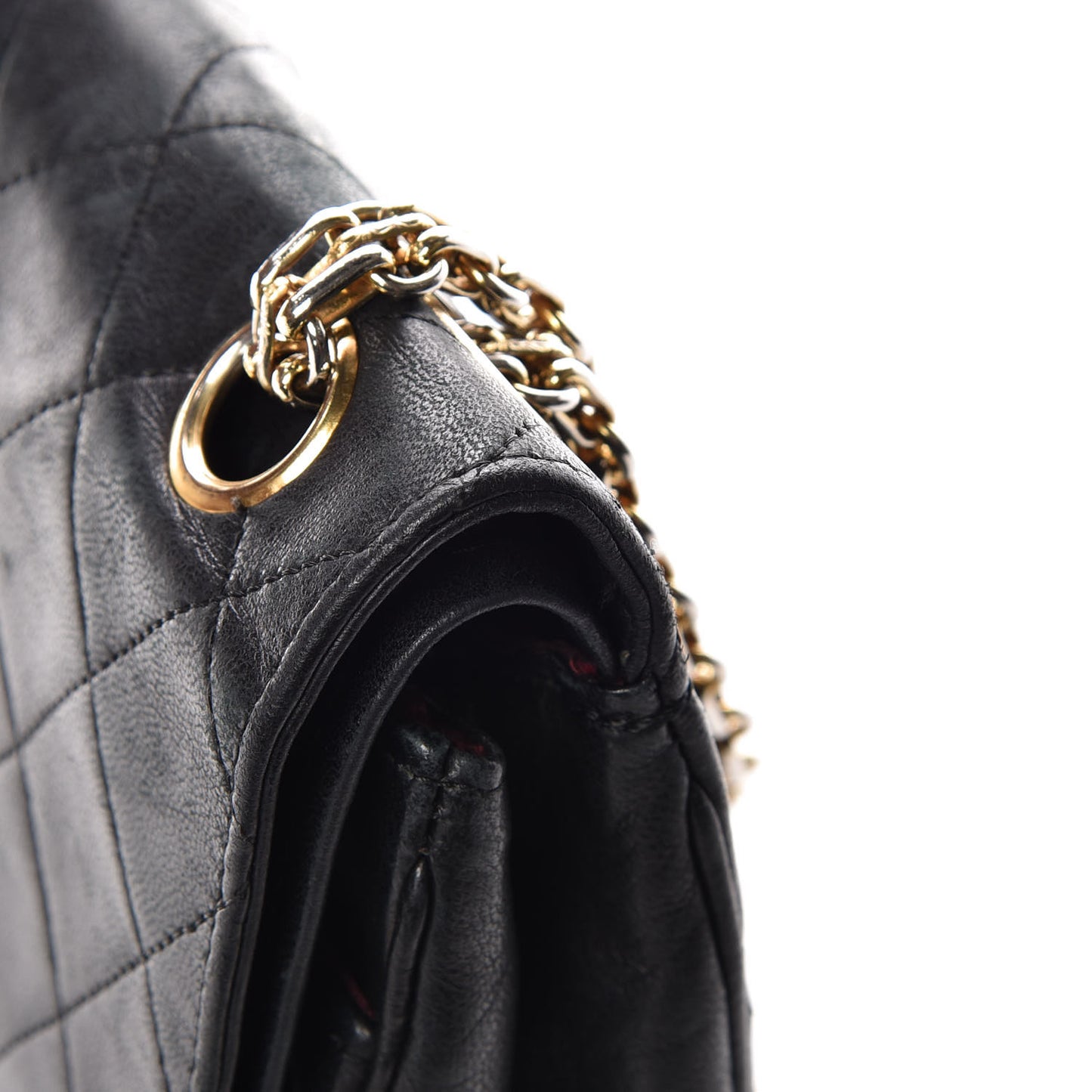 Lambskin Quilted Medium Double Flap Bijoux Chain Black