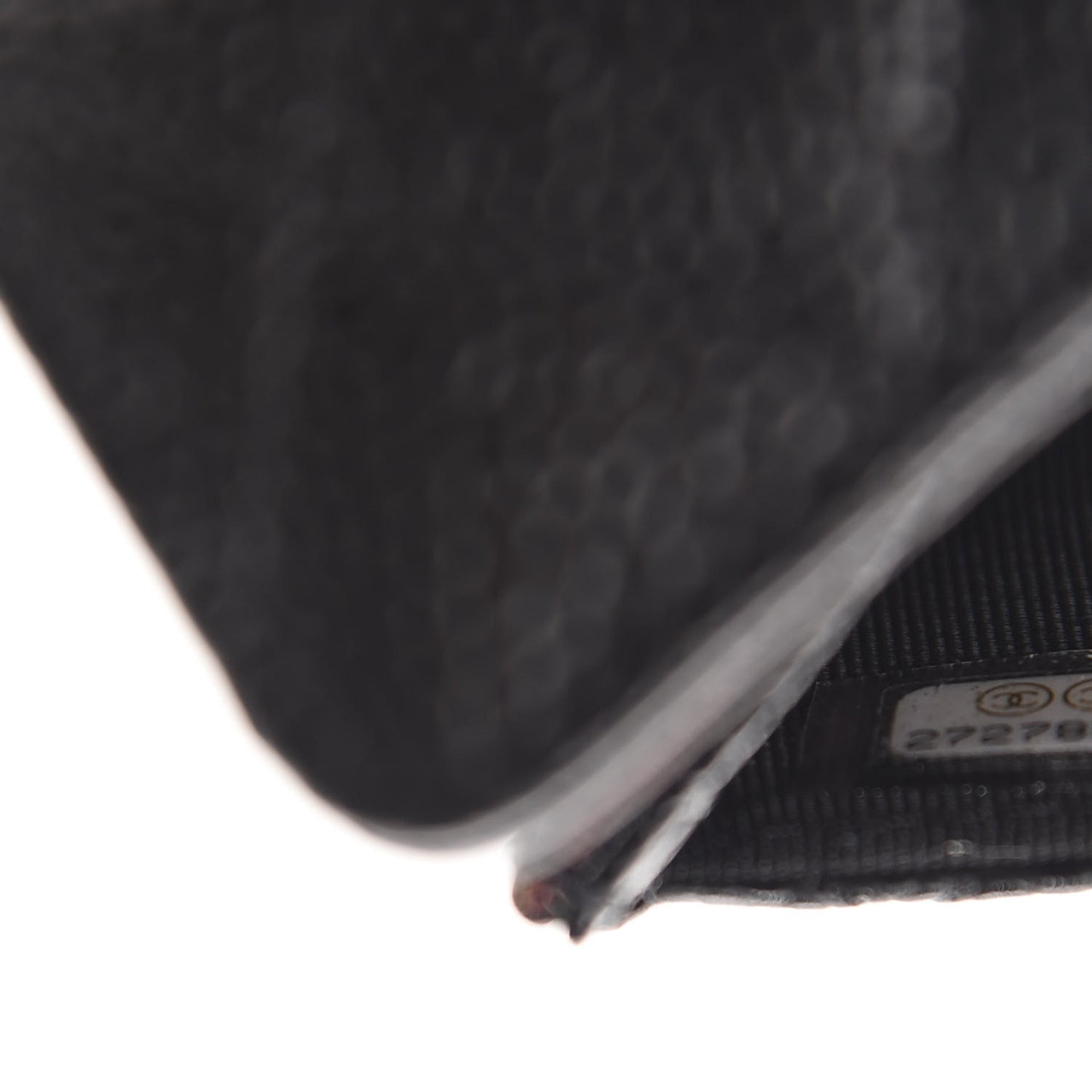 Caviar Quilted Flap Card Holder Black
