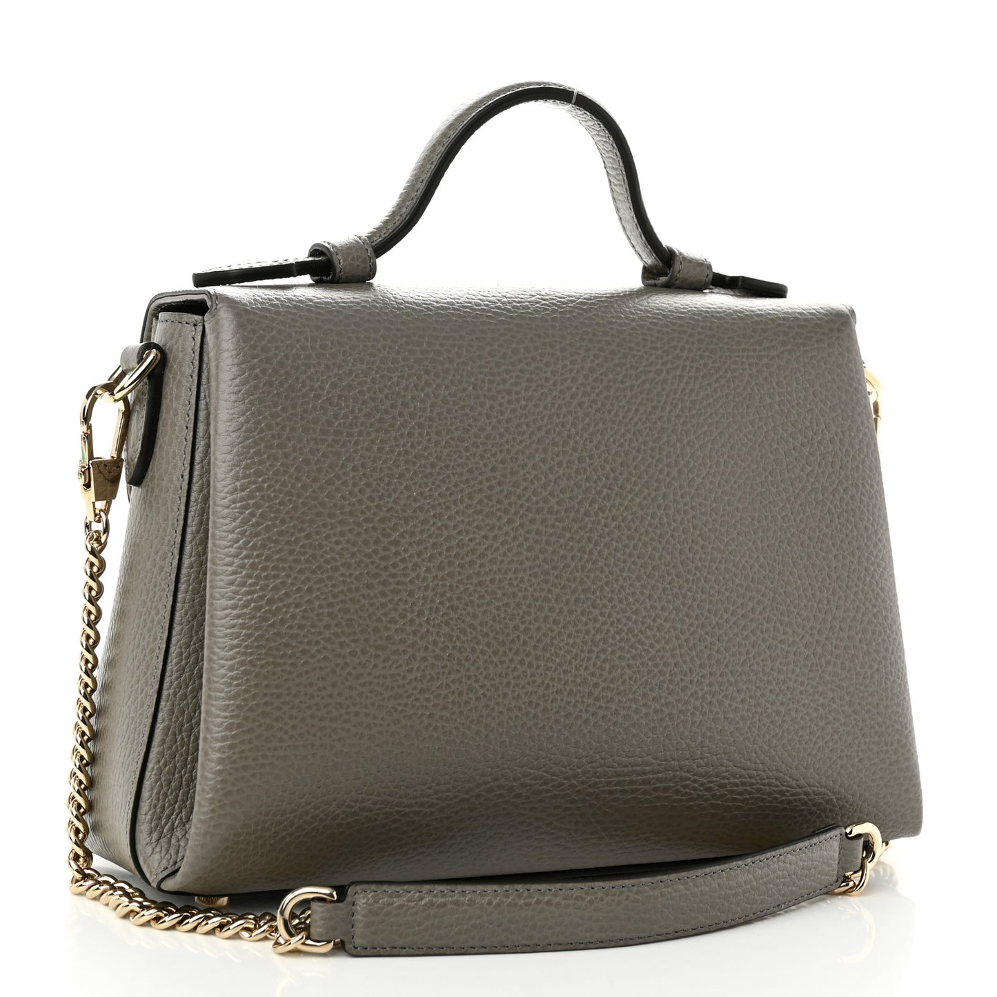 Dollar Calfskin Interlocking G Top Handle Shoulder Bag Loess