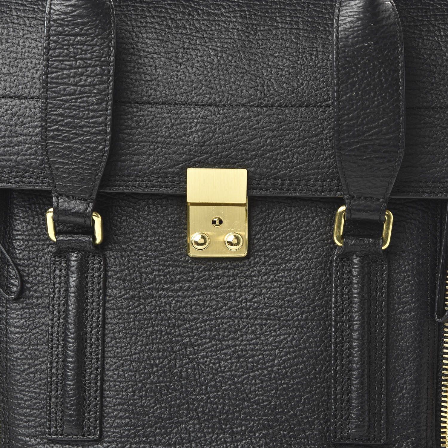 3.1 Phillip Lim 3.1 Textured Calfskin Large Pashli Satchel Black 9 of 9