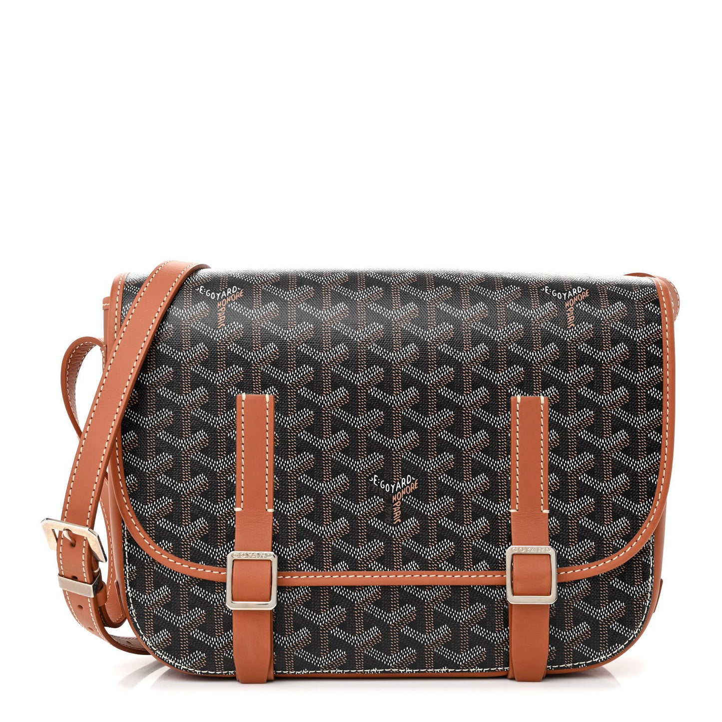 Goyardine Belvedere MM Messenger Bag Black Gold