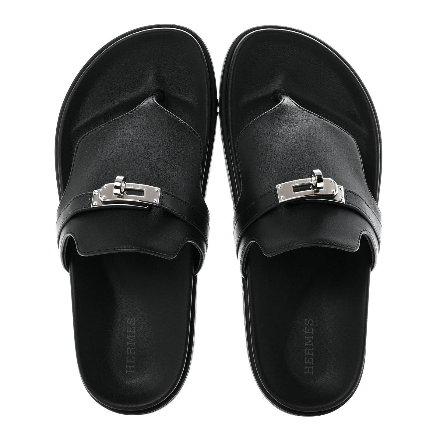 Calfskin Womens Empire Sandals 38 Black