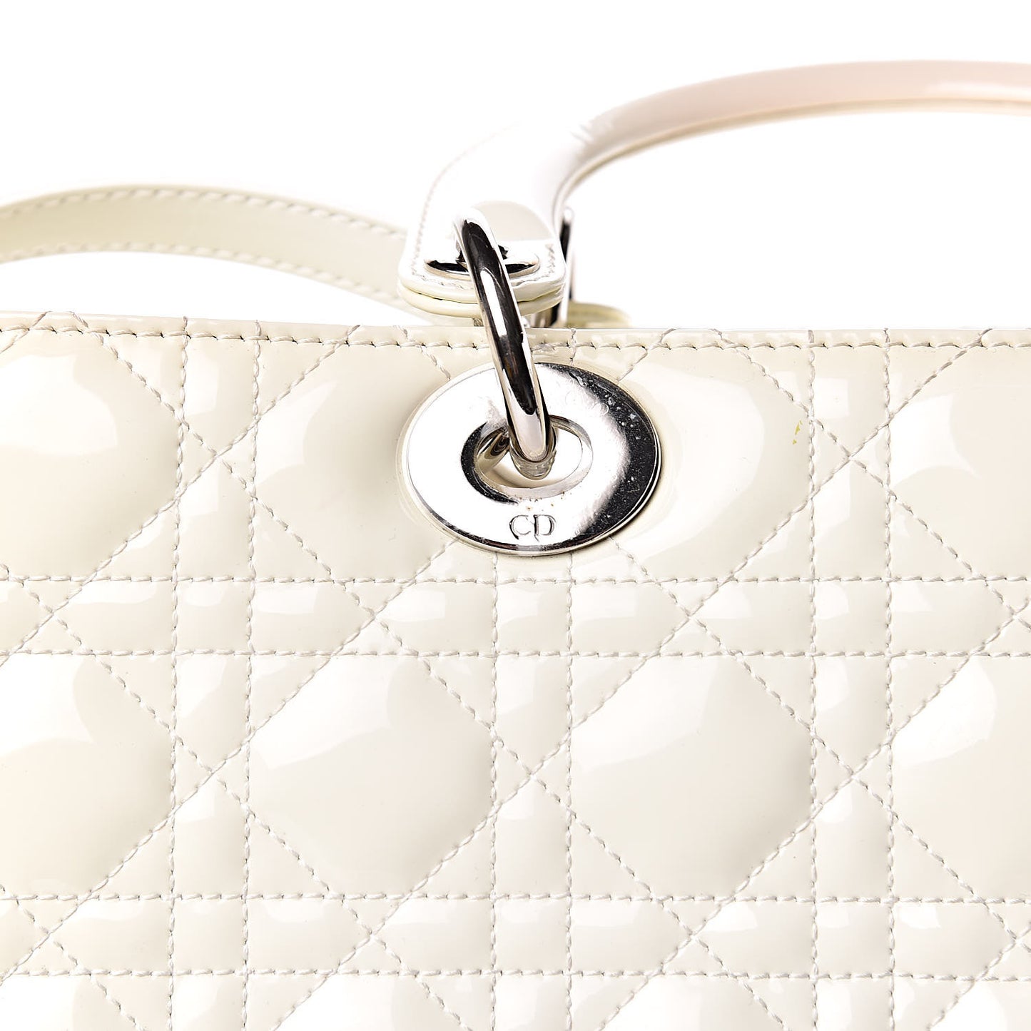 Patent Cannage Large Lady Dior White