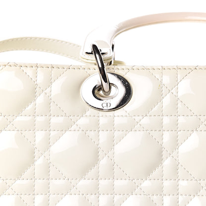 Christian Dior Patent Cannage Large Lady Dior White 13 of 19