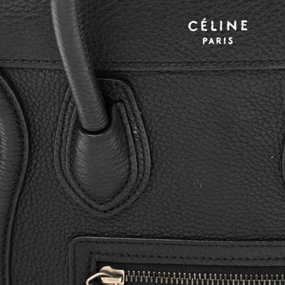 Celine Drummed Calfskin Nano Luggage Black 17 of 18