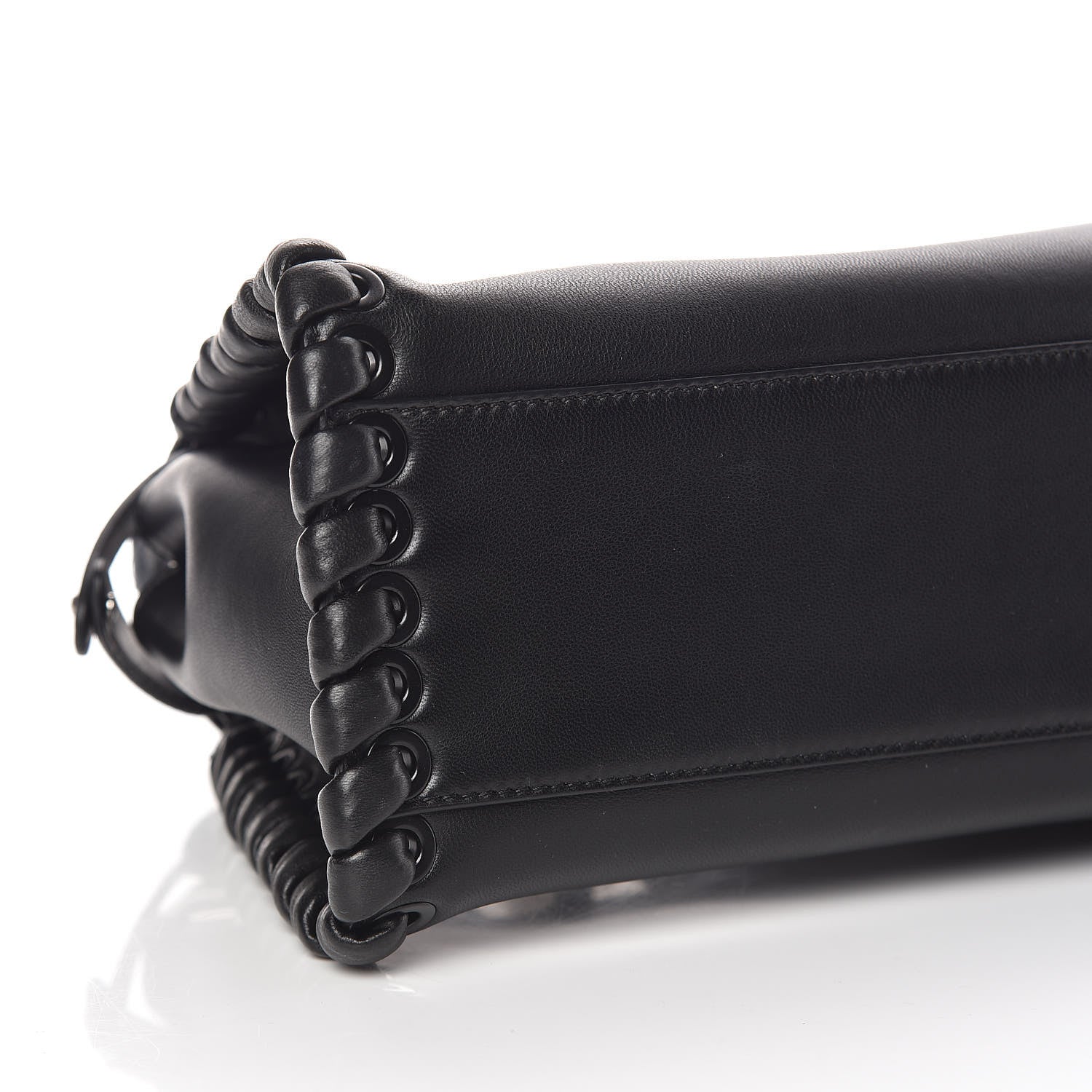 Fendi Nappa Lace Up Mini Peekaboo Iconic Satchel Black 5 of 10