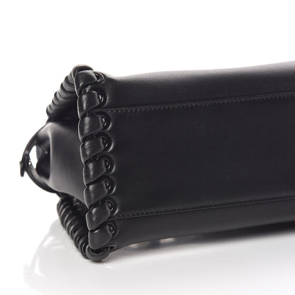 Fendi Nappa Lace Up Mini Peekaboo Iconic Satchel Black 5 of 10