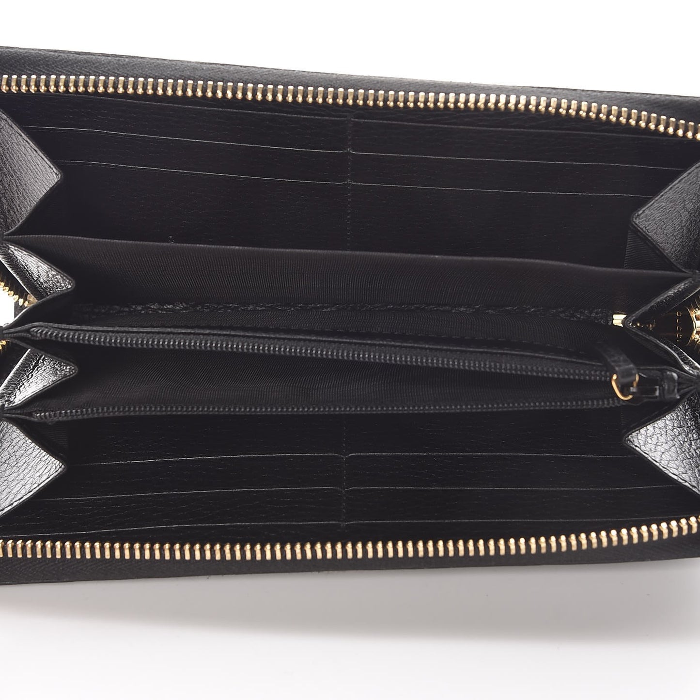 Dollar Calfskin GG Marmont Zip Around Wallet Black