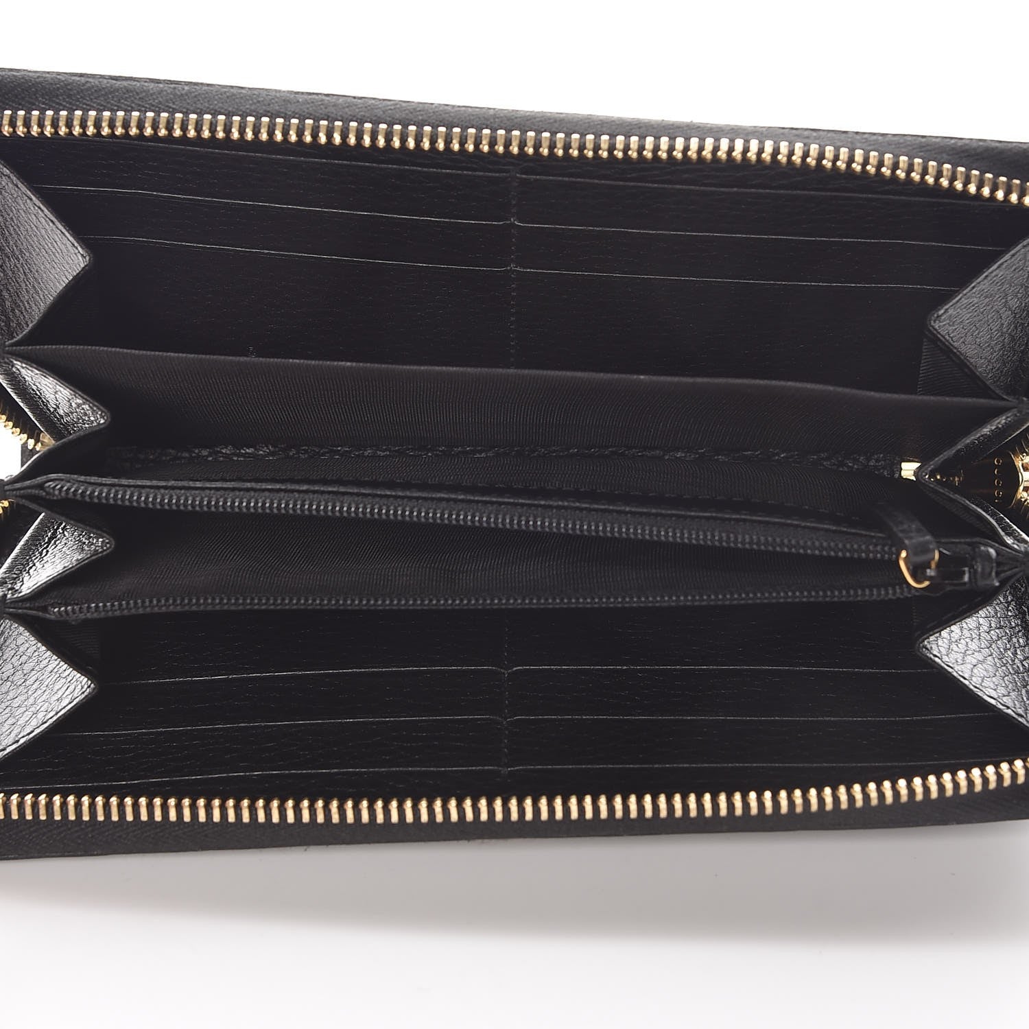 Gucci Dollar Calfskin GG Marmont Zip Around Wallet Black 5 of 8