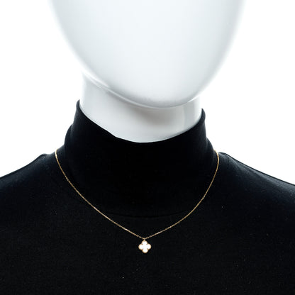 Van Cleef & Arpels 18K Yellow Gold Mother of Pearl Sweet Alhambra Pendant Necklace 2 of 6