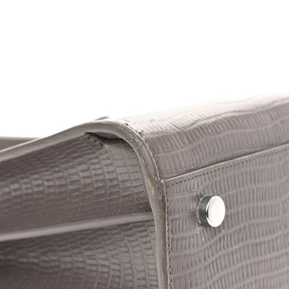 Saint Laurent Lizard Calfskin Embossed Small Sac De Jour Fog 10 of 22