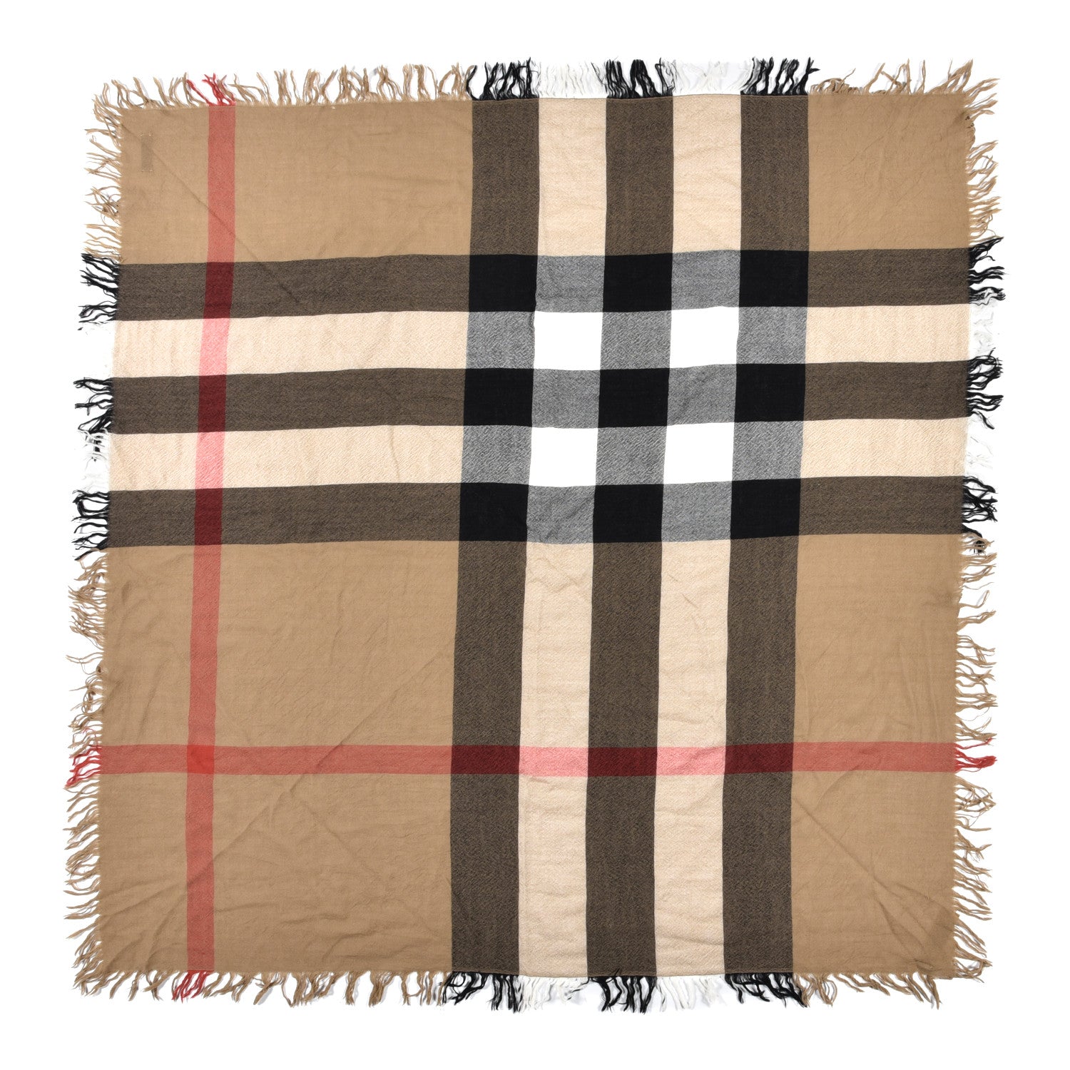Burberry Merino Wool House Check Square Scarf Brown 1 of 5