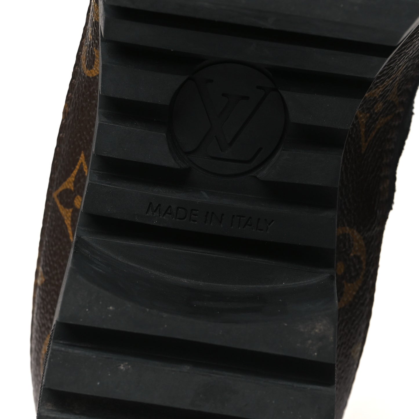 Suede Calfskin Monogram Laureate Platform Desert Boots 38 Black