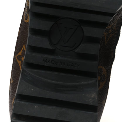 Louis Vuitton Suede Calfskin Monogram Laureate Platform Desert Boots 38 Black 7 of 9