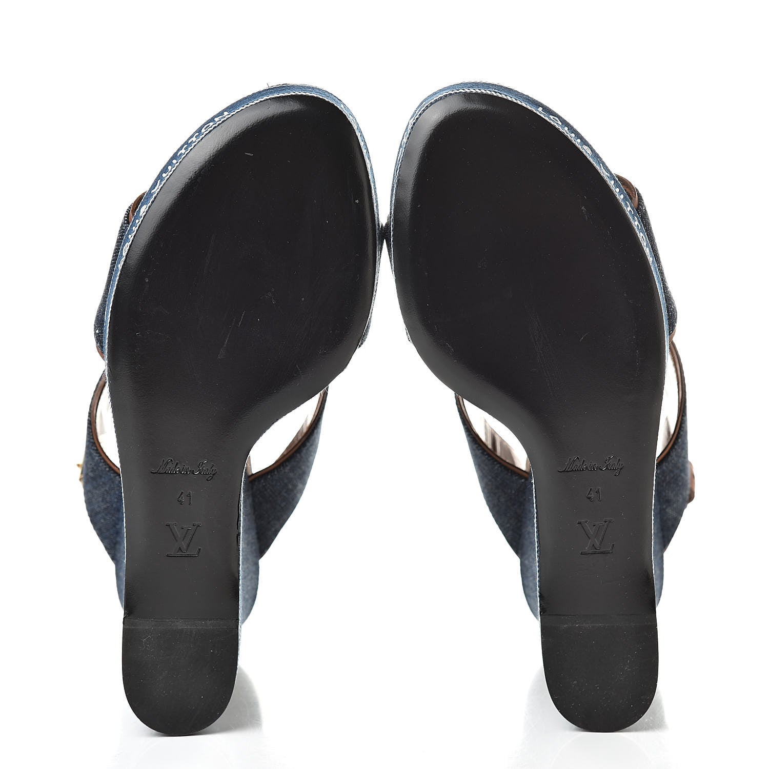 Louis Vuitton Denim Croisiere Wedge Sandals 41 Marine 5 of 10