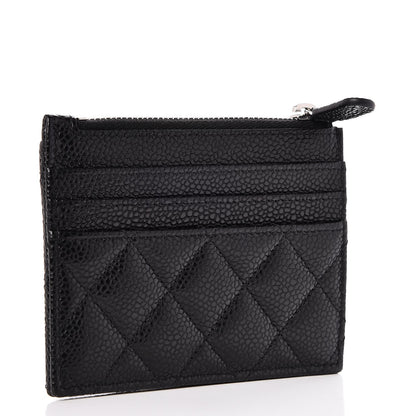 Chanel Caviar Quilted CC Zip Card Holder Black 3 of 8