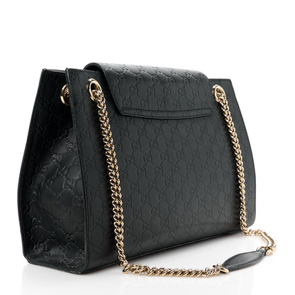 Gucci Guccissima Large Emily Chain Shoulder Bag Black 3 of 13