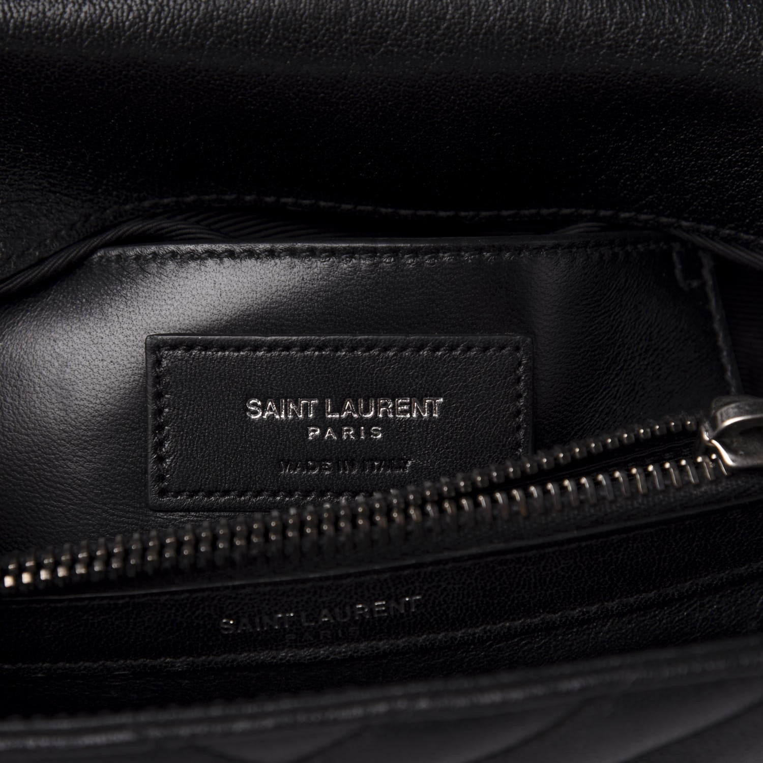 Saint Laurent Sheepskin Matelasse Chevron Monogram Medium College Bag Black 8 of 12