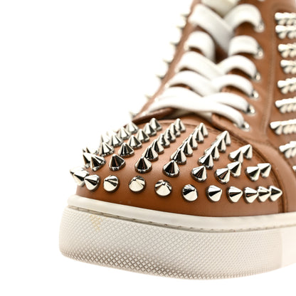 Christian Louboutin Calfskin Mens Lou Spikes Flat Sneakers 40 Brown 13 of 13