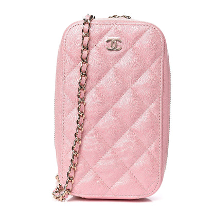 Chanel Iridescent Caviar Quilted Classic Clutch With Chain Pink 1 of 10