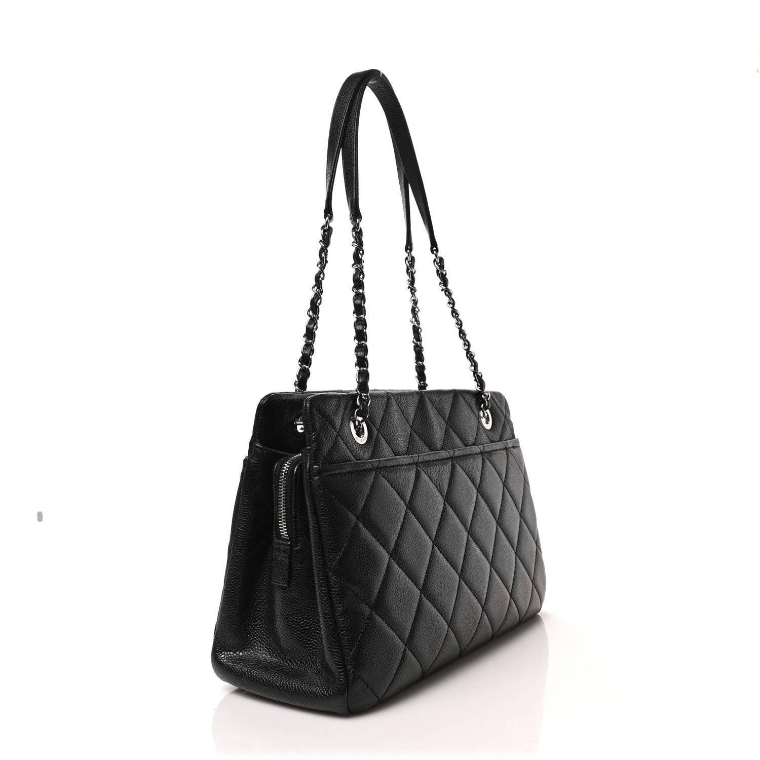 Chanel Caviar Quilted CC Timeless Soft Tote Black 2 of 8